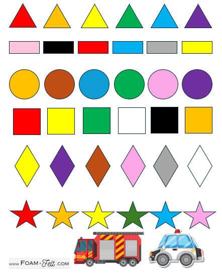 Write the Room-Vehicles-Colors and Shapes Activity Digital Download