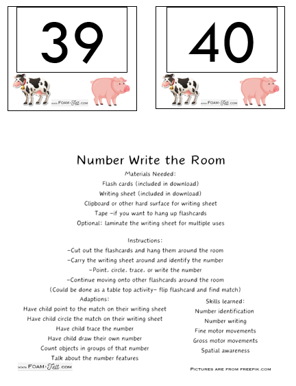 Write the Room-Farm-Numbers 21-40 Activity Digital Download