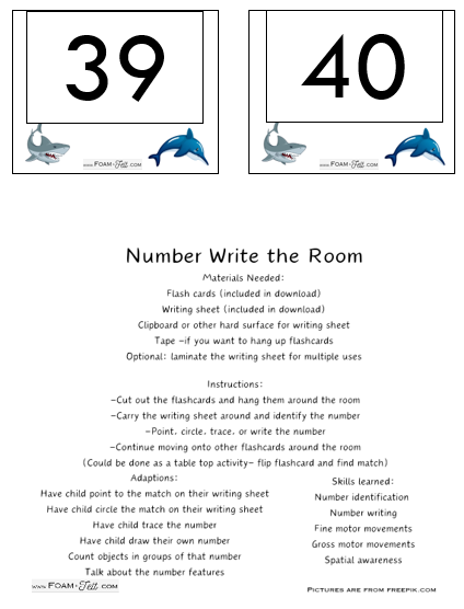 Write the Room-Ocean-Numbers 21-40 Activity Digital Download