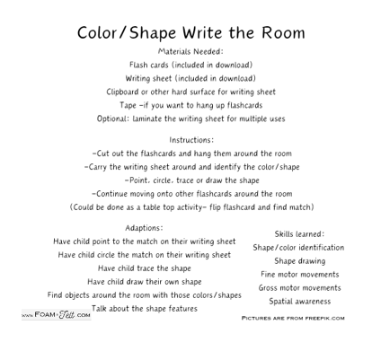 Write the Room-Dinosaur-Color Your Own Colors and Shapes Digital Download