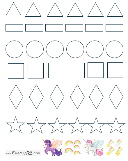 Write the Room-Unicorn-Color Your Own Colors and Shapes Digital Download