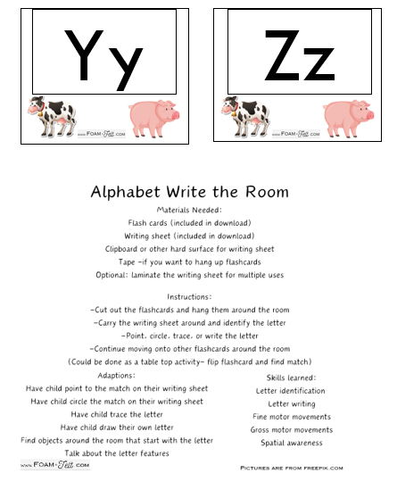 Write the Room-Farm-Alphabet Activity Digital Download