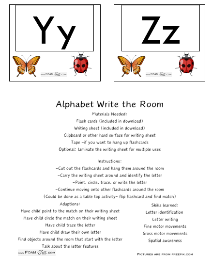 Write the Room-Bugs-Alphabet Activity Digital Download