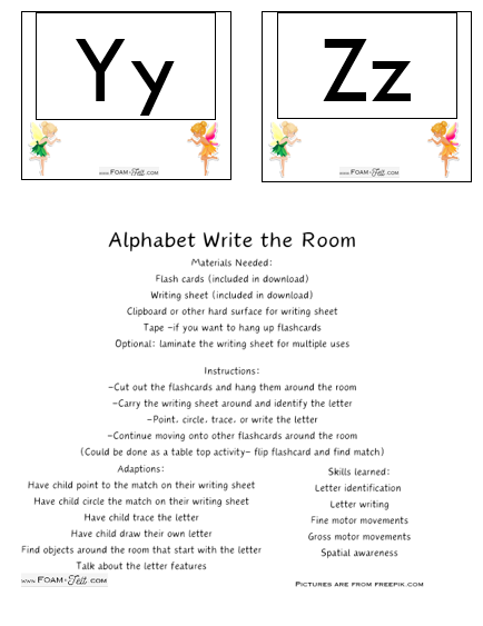 Write the Room-Fairy-Alphabet Activity Digital Download