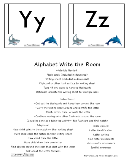 Write the Room-Ocean-Alphabet Activity Digital Download