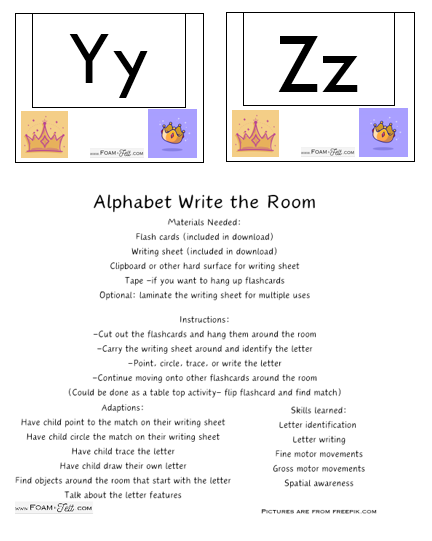 Write the Room-Princess-Alphabet Activity Digital Download