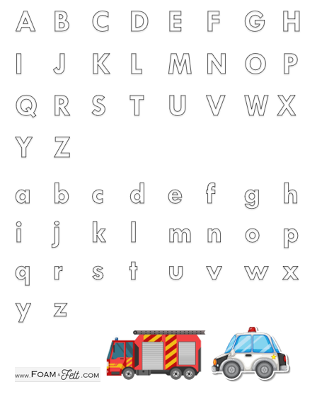 Write the Room-Vehicles-Alphabet Activity Digital Download