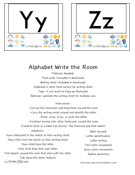 Write the Room-Weather-Alphabet Activity Digital Download