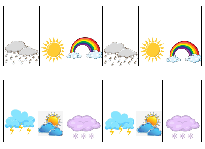 Match, Sort, Pattern, & Play-Weather Themed Activity for Kids Digital Download