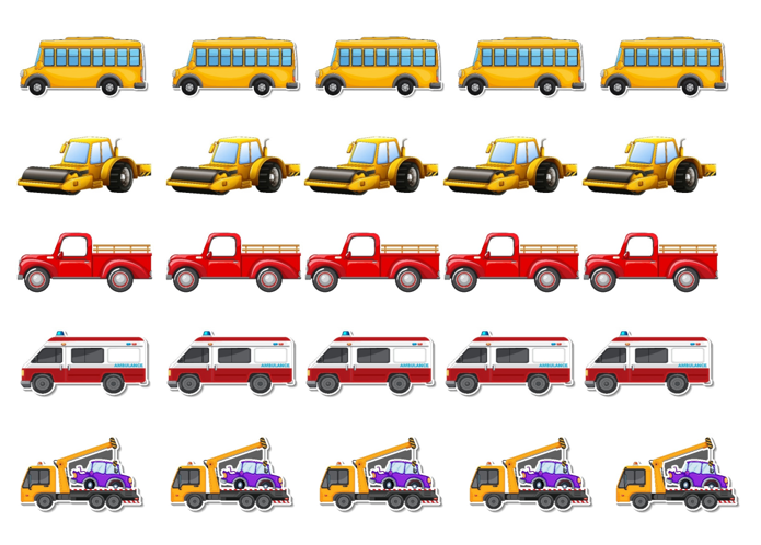 Match, Sort, Pattern, and Play-Vehicle Themed Activity for Kids Digital Download