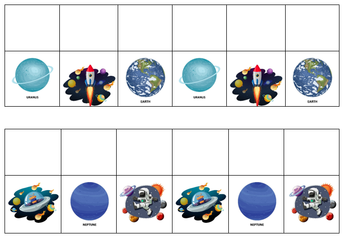 Match, Sort, Pattern, and Play-Space Themed Activity for Kids Digital Download