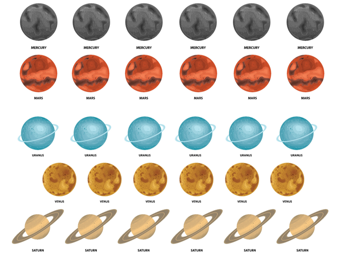 Match, Sort, Pattern, and Play-Space Themed Activity for Kids Digital Download