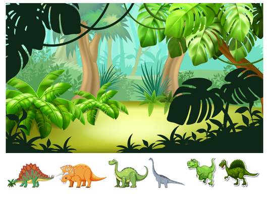 Match, Sort, Pattern, and Play-Dinosaur Themed Activity for Kids Digital Download