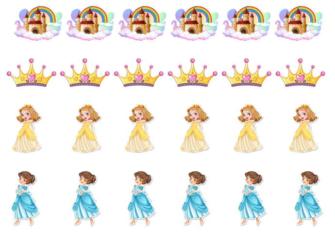 Match, Sort, Pattern, and Play-Princess Themed Activity for Kids Digital Download