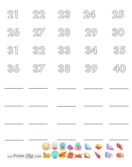 Write the Room-Mermaid-Numbers 21-40 Activity Digital Download