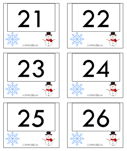 Write the Room- Winter- Numbers 21-40 Activity Digital Download