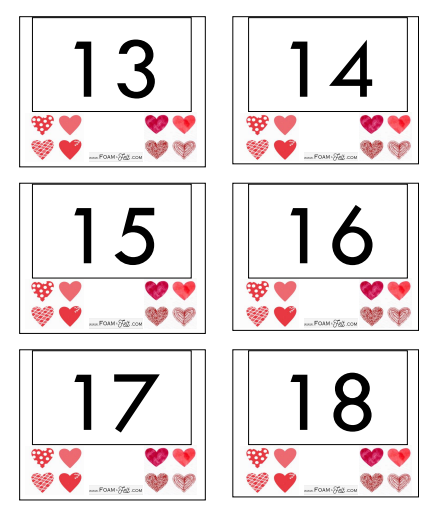 Write the Room- Valentines- Numbers 1-20 Activity Digital Download