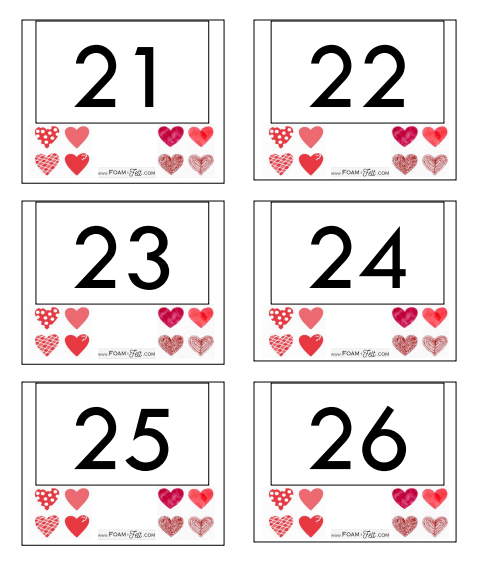 Write the Room- Valentines- Numbers 21-40 Activity Digital Download