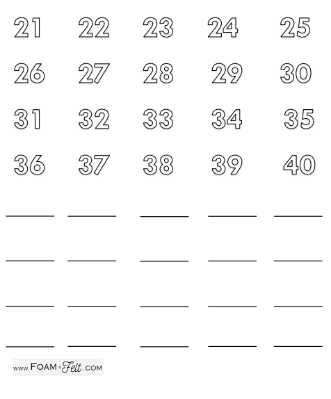 Write the Room- Valentines- Numbers 21-40 Activity Digital Download