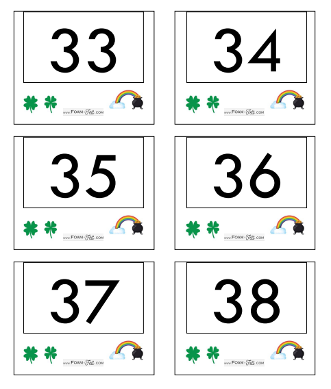 Write the Room- St. Patrick's Day- Numbers 21-40 Activity Digital Download