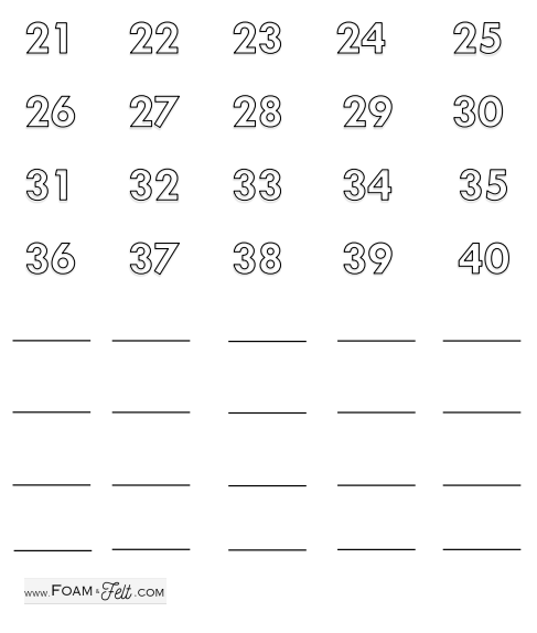 Write the Room- St. Patrick's Day- Numbers 21-40 Activity Digital Download