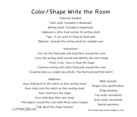 Write the Room- St. Patrick's Day- Shapes and Colors Activity Digital Download