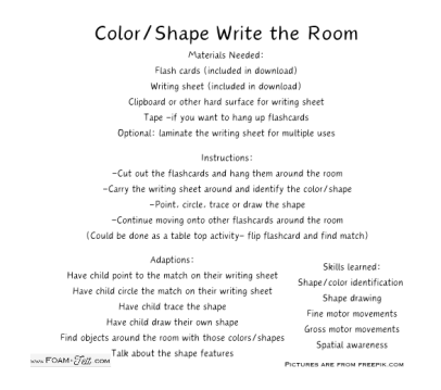 Write the Room- St. Patrick's Day- Color Your Own Shapes and Colors Activity Digital Download