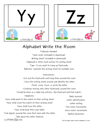 Write the Room- Easter- Alphabet Activity Digital Download