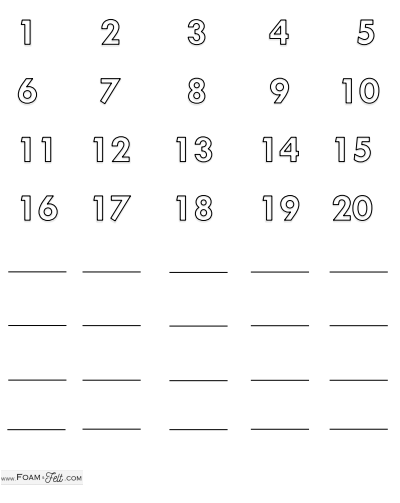 Write the Room- Easter- Numbers 1-20 Activity Digital Download