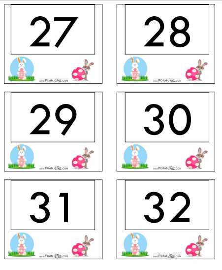 Write the Room- Easter- Numbers 21-40 Activity Digital Download