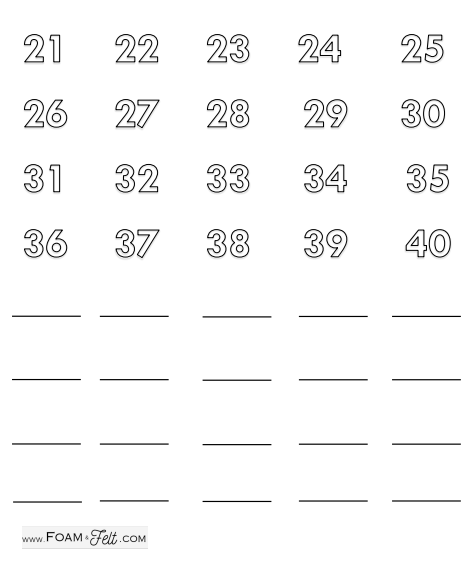 Write the Room- Easter- Numbers 21-40 Activity Digital Download