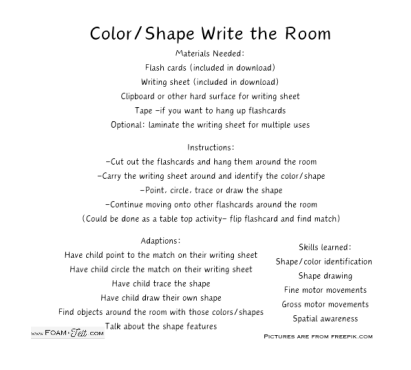 Write the Room- Easter- Color Your Own Shapes and Colors Activity Digital Download